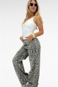 jeans elasticizzato wide leg leopard